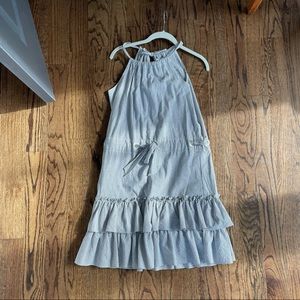 Grey and White Striped Dress